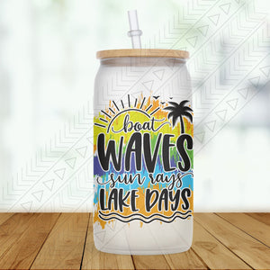 Boat Waves Sun Rays Lake Days Glass Can