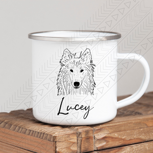 Custom Dog Breed (1 Dog) Enamel Mug / Name Mug