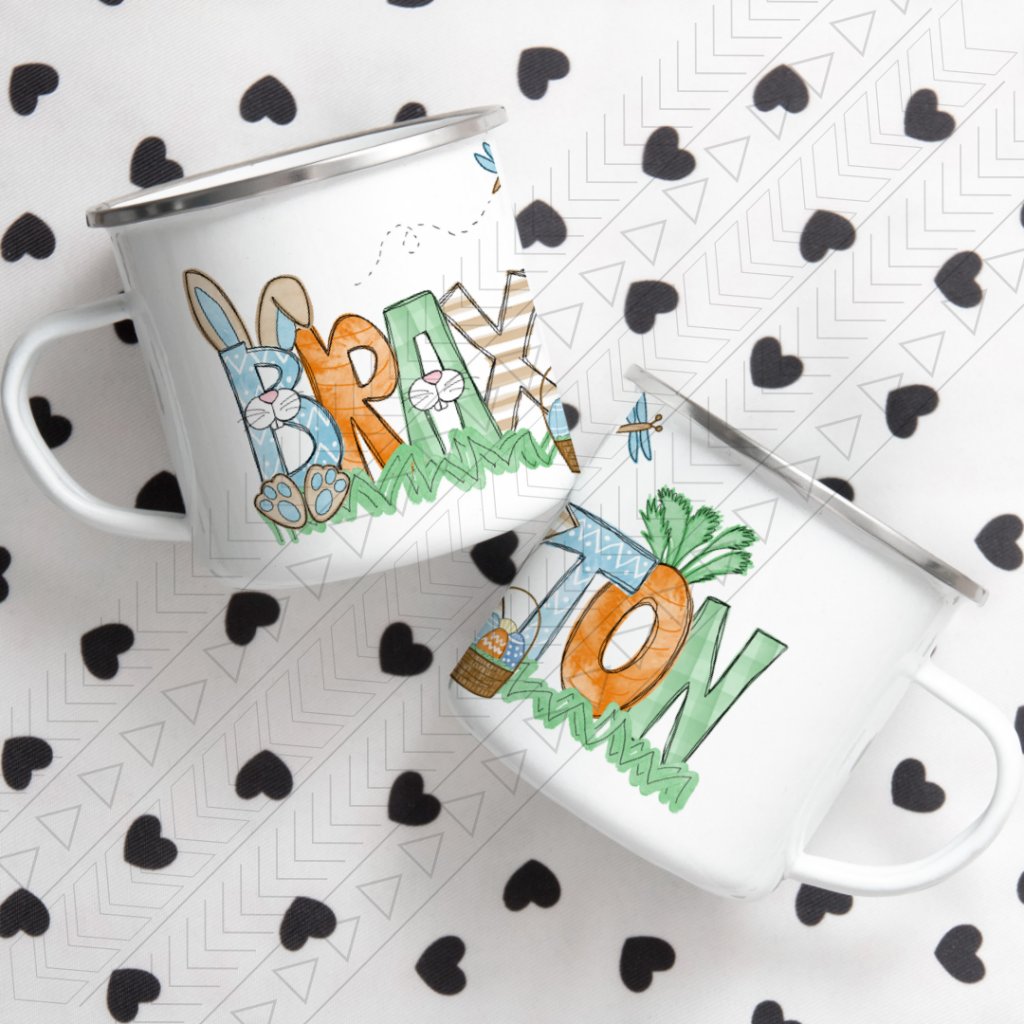 Easter Bunny Name Enamel Mug