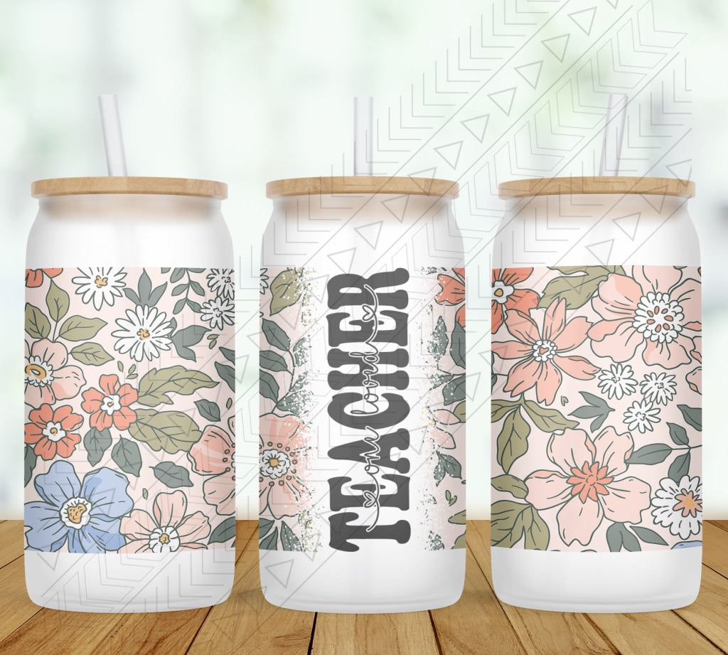 Flower Personalized Wrap Glass Can