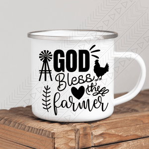 God Bless The Farmer Enamel Mug Mug