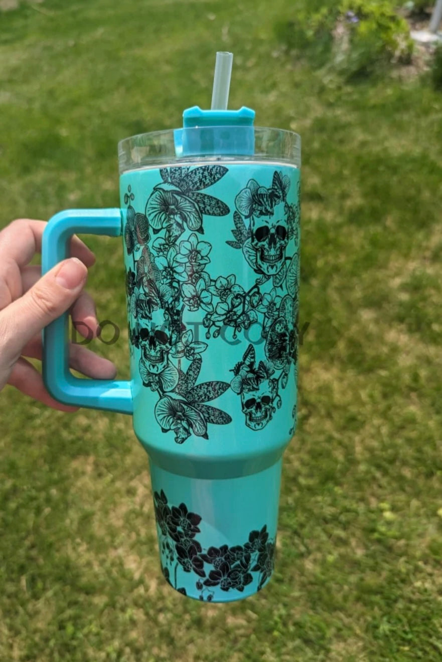 Floral Skull 40oz Tumbler