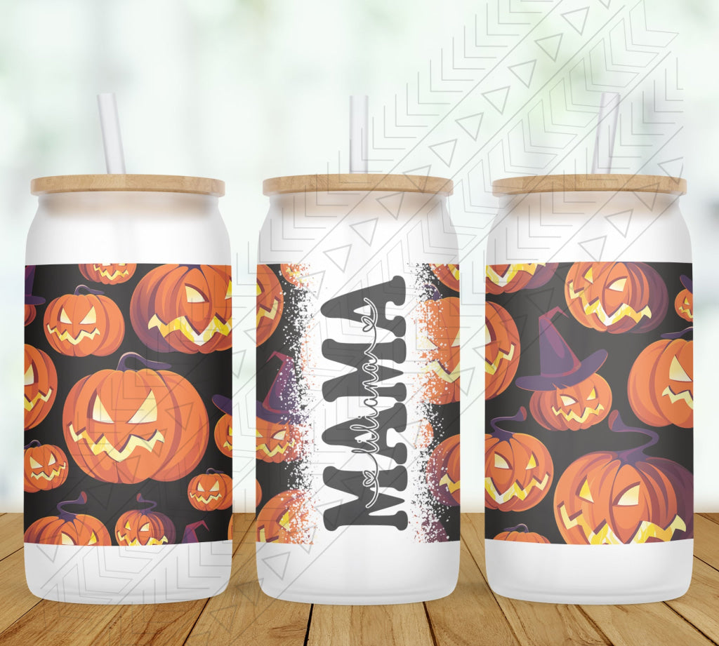 Jack O Lantern Personalized Glass Can