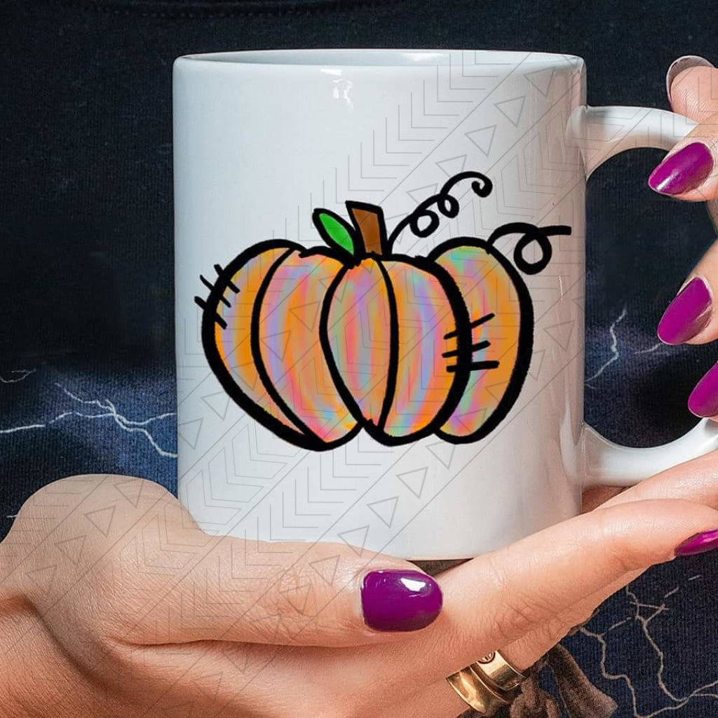 Painted Pumpkin Ceramic Mug 11Oz Mug