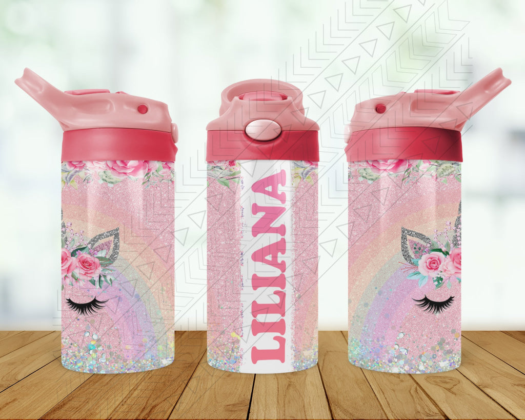 Rainbow Glitter Unicorn Kids Bottle