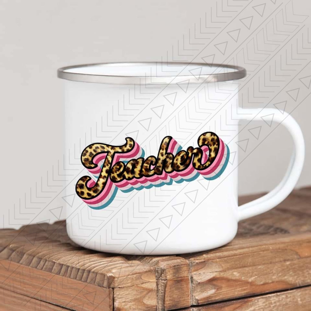 Retro Teacher Enamel Mug Mug