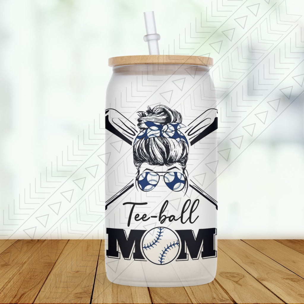 Tee Ball Mom Glass Can