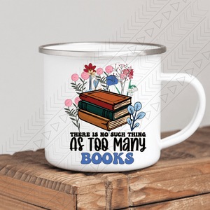 Too Many Books Enamel Mug Mug