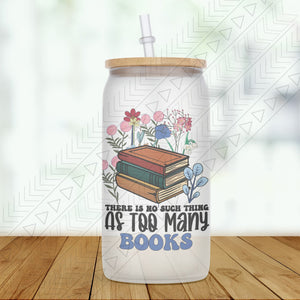 Too Many Books Glass Can