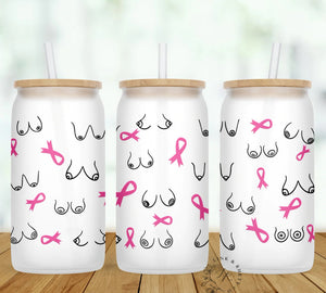 Breast Cancer Awareness Glass Tumbler