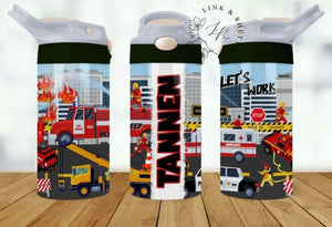 Fire Truck Personalized Kids Bottle