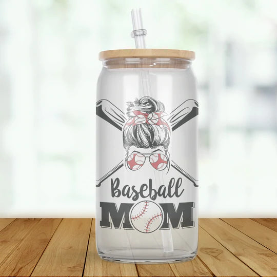 Baseball Mom Glass Tumbler