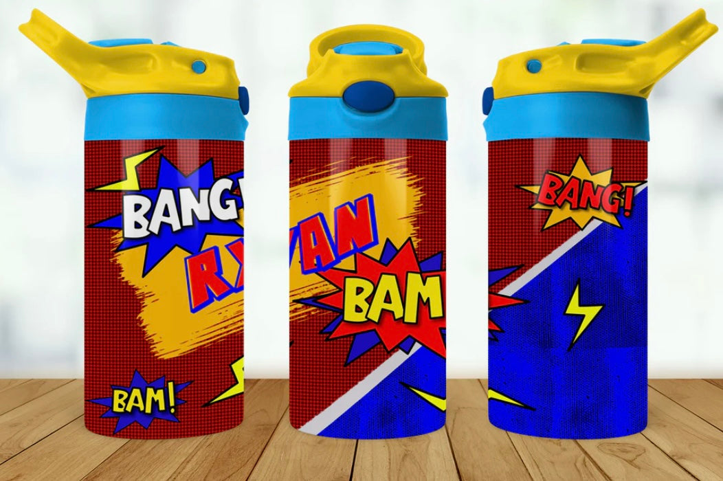 Comic Personalized Kids Bottle