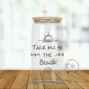 Take Me To The Beach Glass Tumbler