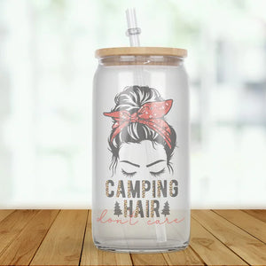 Camping Hair Glass Tumbler