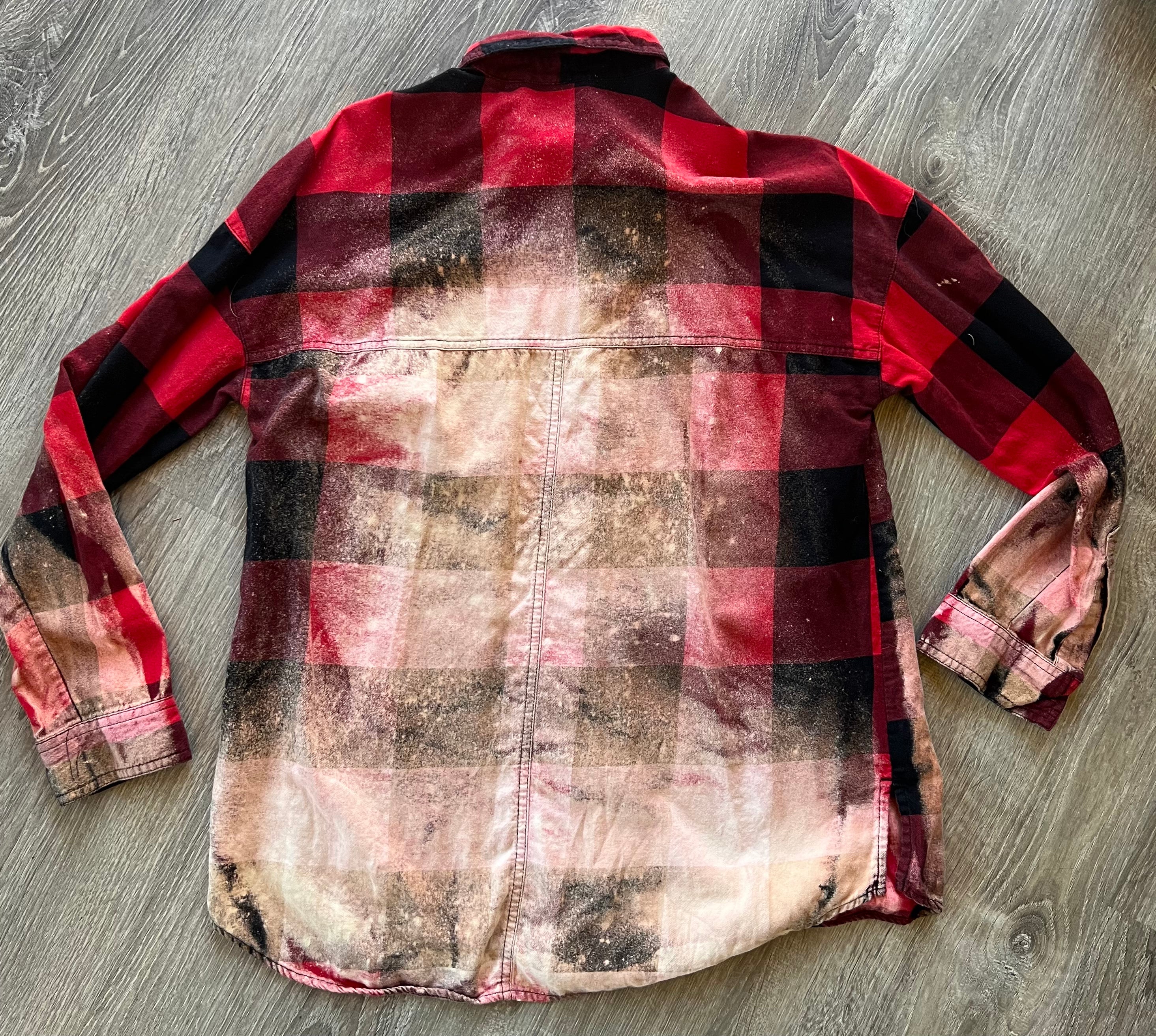 Reindeer Pocket Upcycled Flannel- Medium