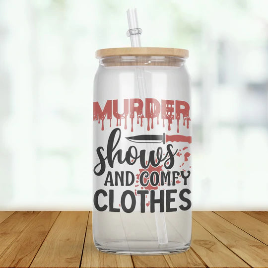 Murder Shows & Comfy Clothes Glass Tumbler