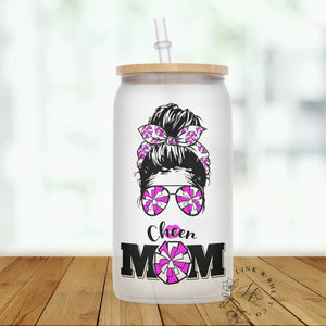 Cheer Mom Glass Tumbler